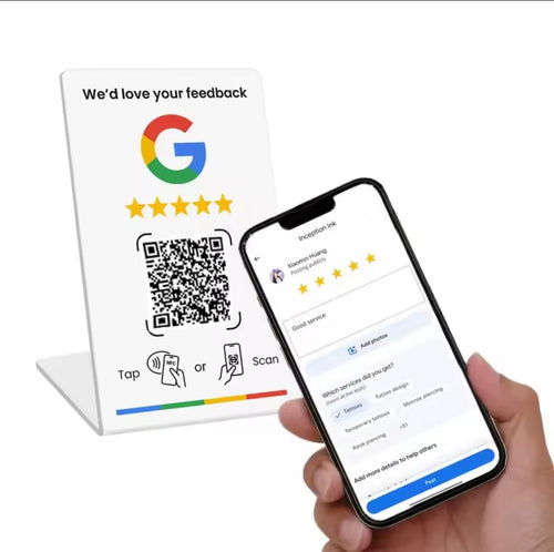 Scheda NFC 215 programmabile con codice QR per Recensioni Google